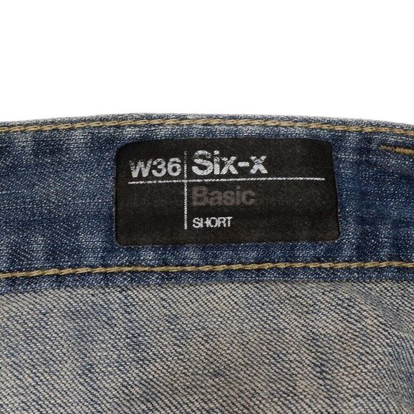 Buffalo David Bitton Six-X Shorts Mens W36 Measures W37 Distressed Blue Denim - Picture 4 of 9